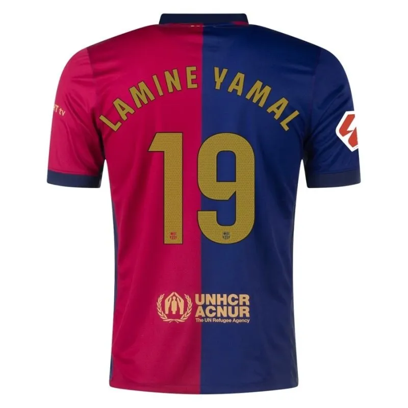 Lamine Yamal Ensemble de maillot pour enfants à domicile de FC Barcelona 2024-25 - Bleu/Rouge