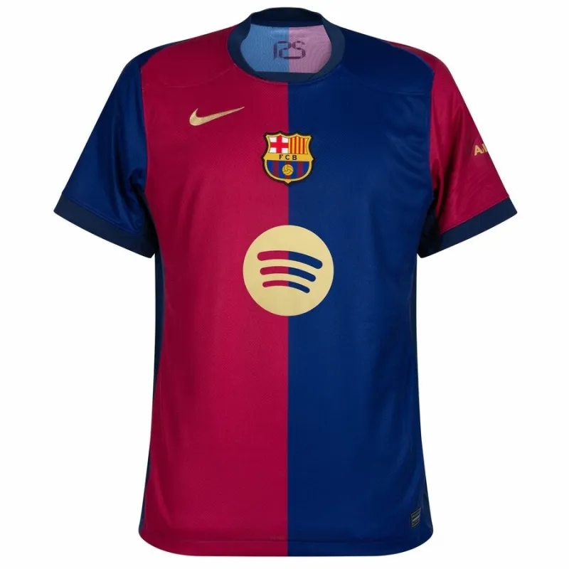 FC Barcelona Kids' Home Jersey 2024/25 with New Sponsor - Red/Blue