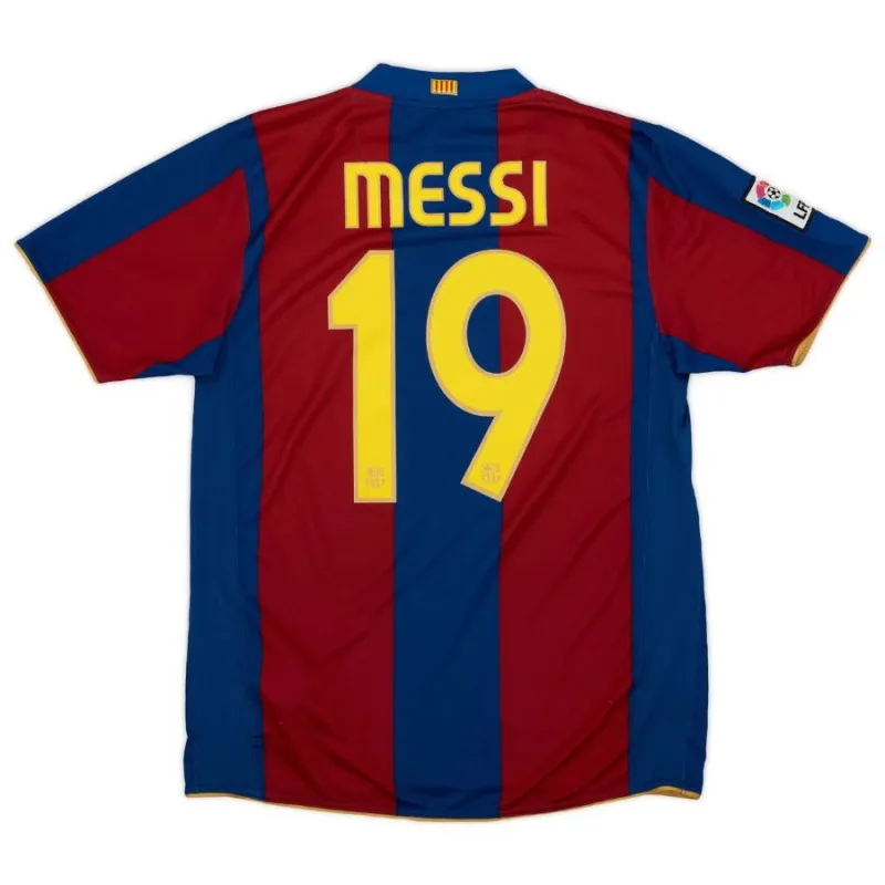 Messi Barcelona Retro Jersey 2007/08 Home - Red/Blue