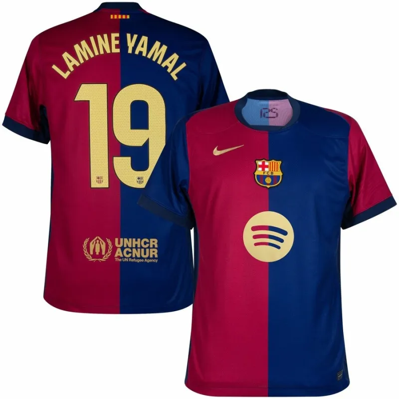 Maillot enfant LAMING YAMAL du FC Barcelona 2024/25 domicile avec le nouveau sponsor - Rouge/Bleu