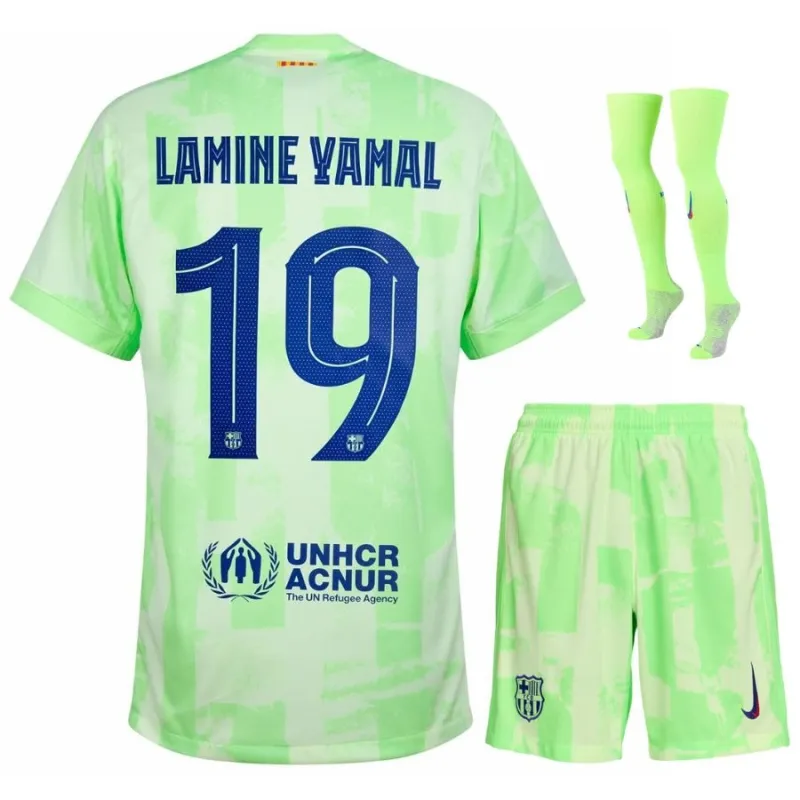 FC Barcelona LAMING YAMAL 2024/25 Drittes Kinder-Kit - Grün