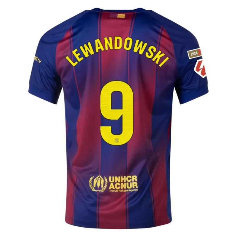 Barcelona LEWANDOWSKI 2025/26 Home Kids' Jersey - Red/Blue