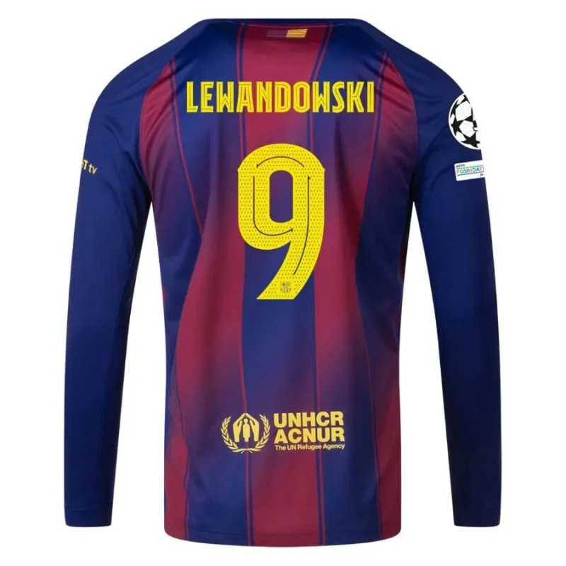 Barcelona Home Long Sleeve Jersey UCL 2025/26 LEWANDOWSKI