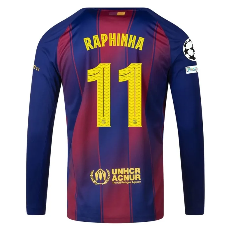 Barcelona Home Long Sleeve Jersey UCL 2025/26 RAPHINHA