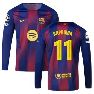 Barcelona Home Long Sleeve Jersey UCL 2025/26 RAPHINHA