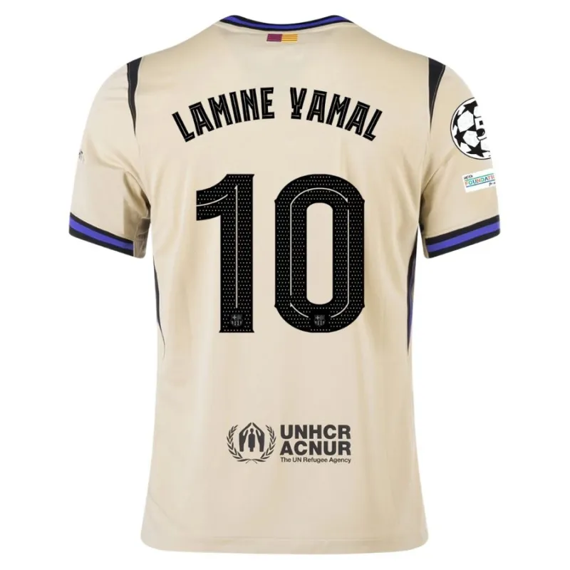 Barcelone YAMAL UCL 2025/26 Maillot Extérieur Enfant - Beige