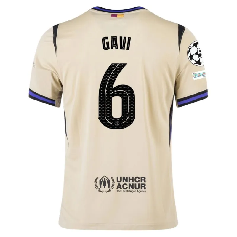 Barcelone GAVI UCL 2025/26 Maillot Extérieur Enfant - Beige