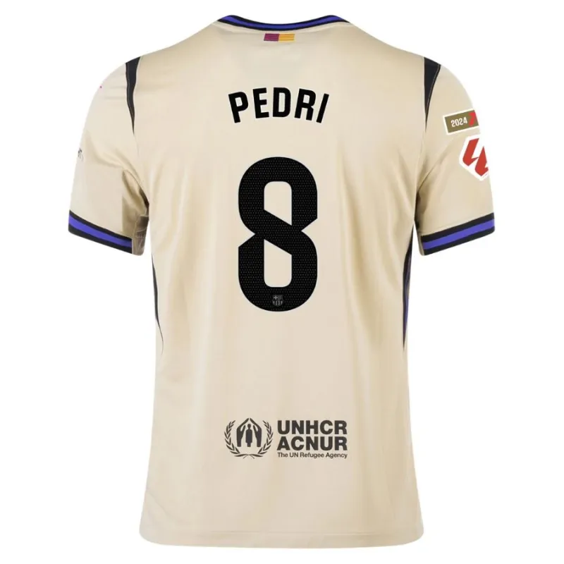 Barcelona PEDRI 2025/26 Kids Away Kit Jersey - Beige