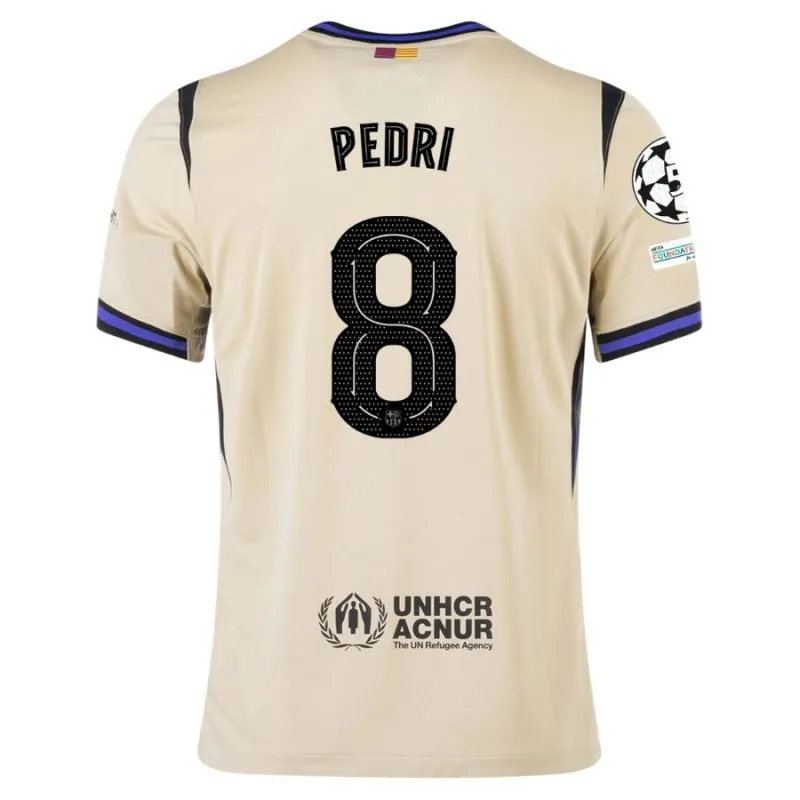 Barcelona PEDRI UCL 2025/26 Kids Away Kit Jersey - Beige