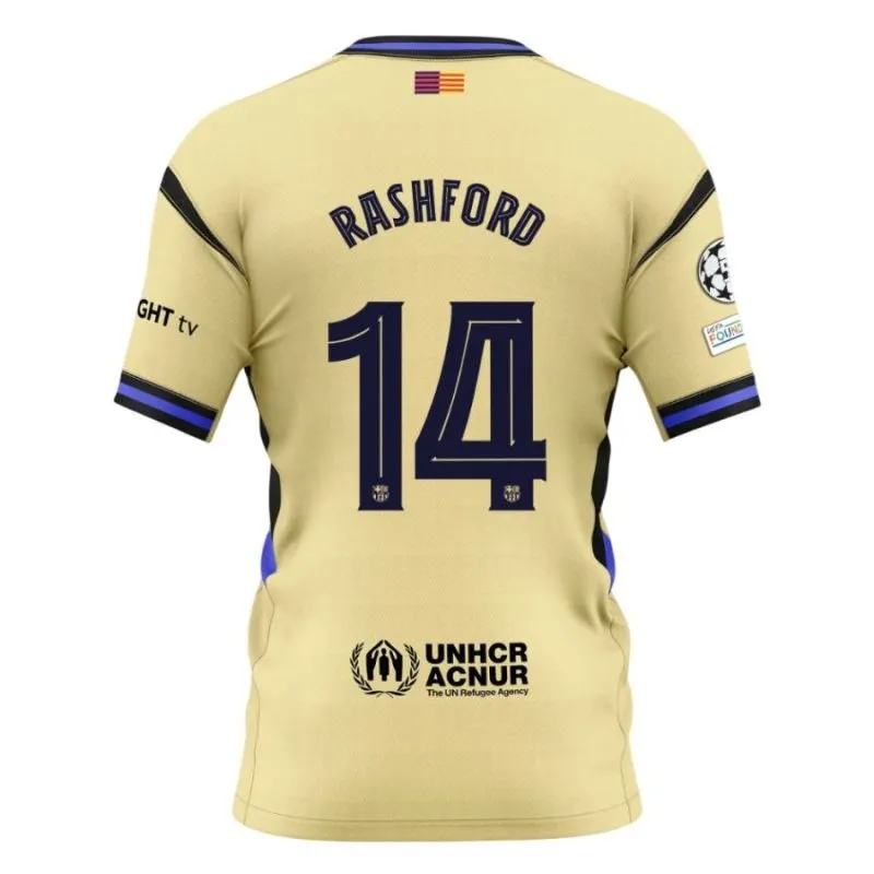 Barcelona RASHFORD UCL 2025/26 Kids Away Kit Jersey - Beige