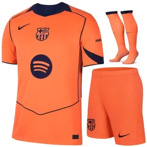 Barcelona 2025/26 Kids’ Third Kit Set - Orange