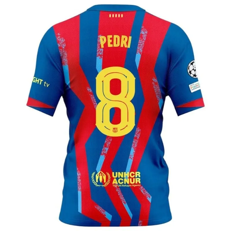 Barcelona PEDRI 2025/26 Fourth Kids Kit Jersey - Blue/Red