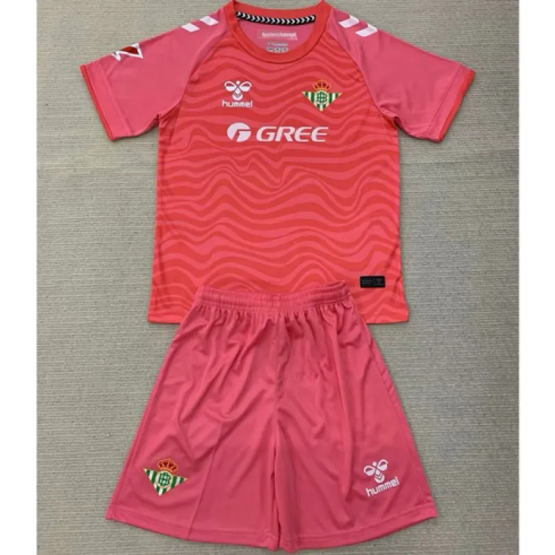 Maglia e pantaloncini di portiere per bambini di Real Betis 2024/25 - Rosa