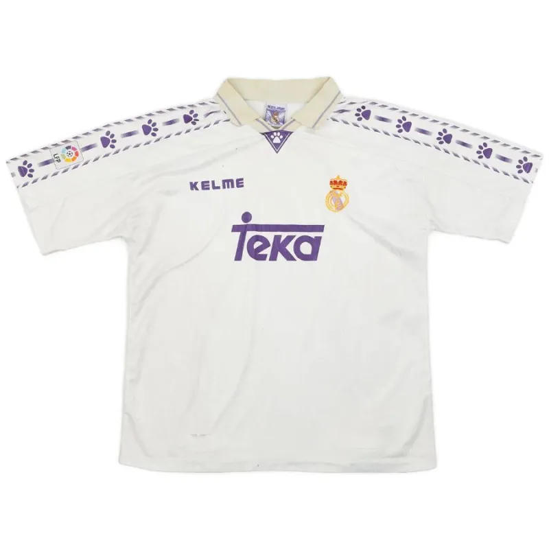 Real Madrid 1996/97 Camiseta retro local - Blanca