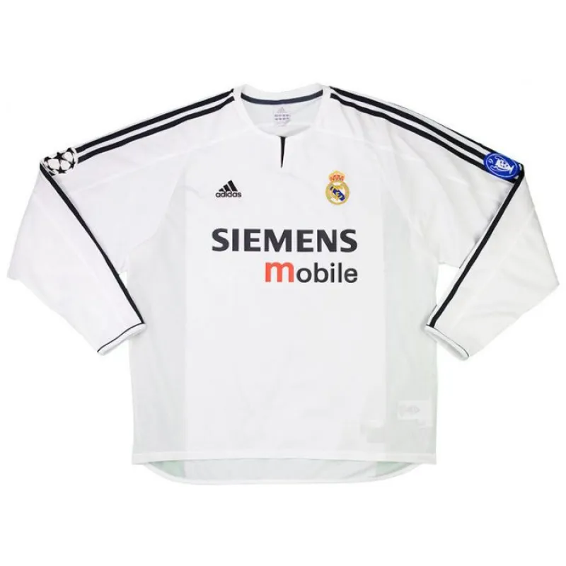 Real Madrid FIGO 2003/04 Retro-Heimtrikot mit langen Ärmeln - Weiß