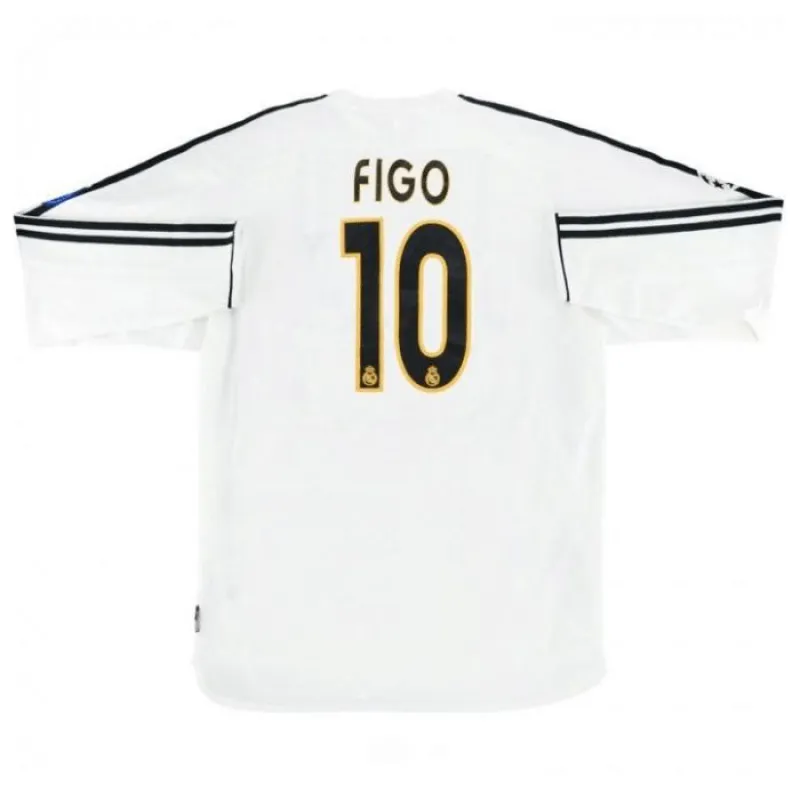 Real Madrid FIGO 2003/04 Retro-Heimtrikot mit langen Ärmeln - Weiß