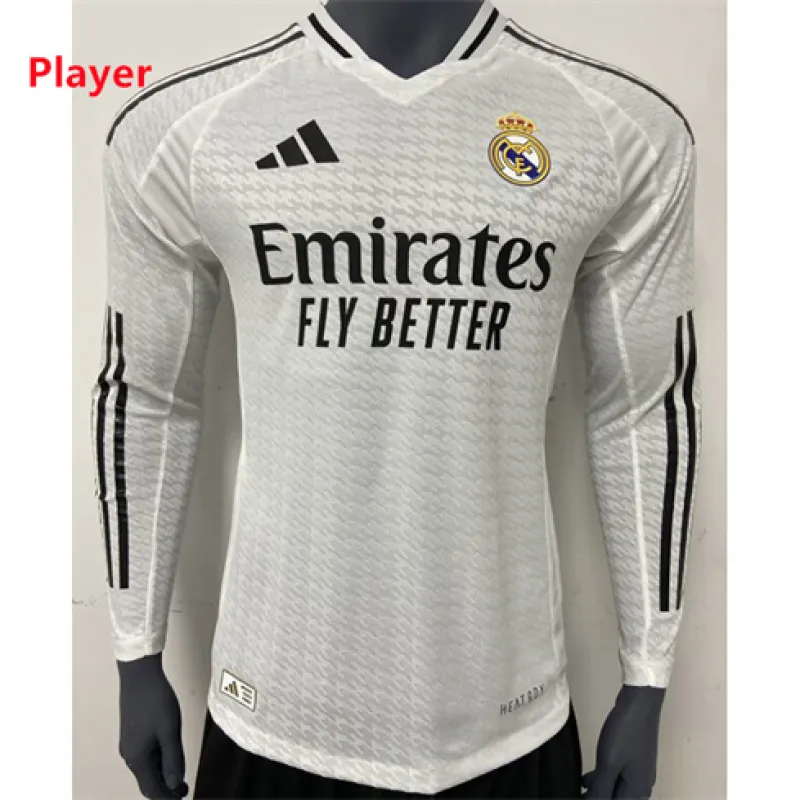 Real Madrid Long Sleeve Home Jersey 2024/25 Player Edition - White