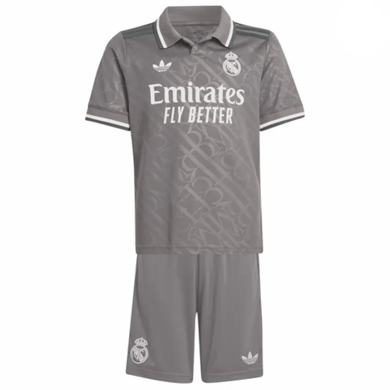 Real Madrid Kids' Third Jersey + Shorts 2024/25 - Gray