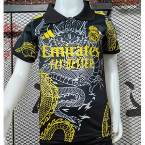 Maillot d'enfant du Real Madrid 2024/25 - Version Année du Dragon - Noir