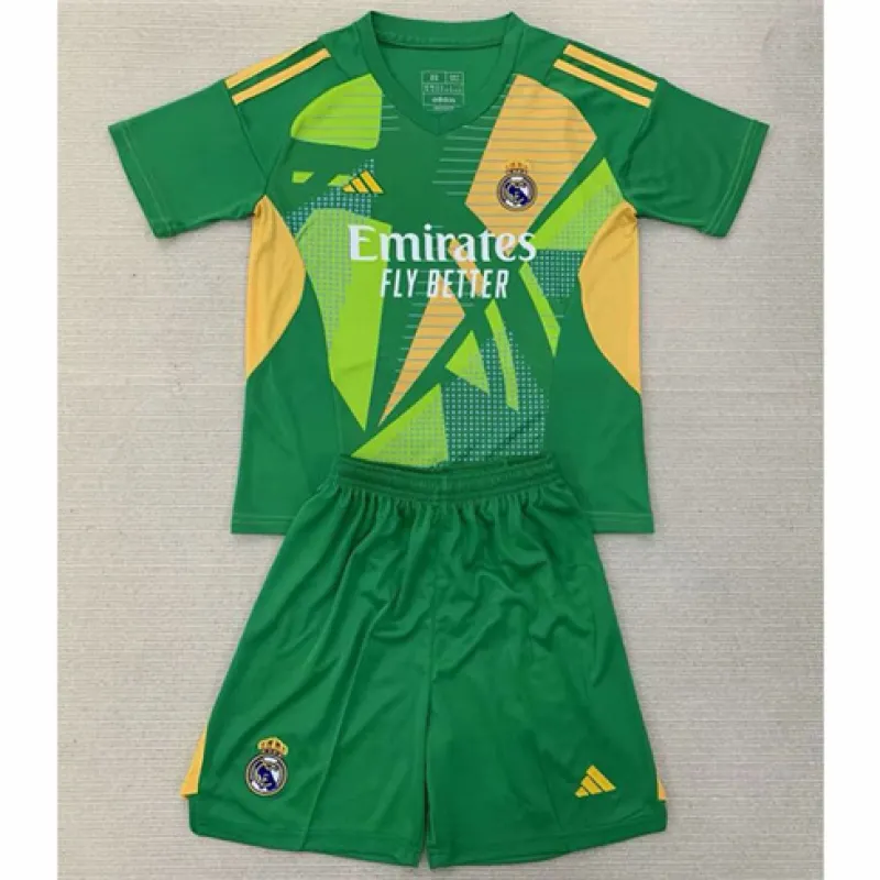 Real Madrid Kinder Torwarttrikot und Shorts 2024/25 - Grün