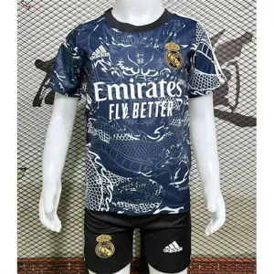 Maillot et shorts pour enfants de Real Madrid 2024/25 - Édition Année du Dragon - Bleu