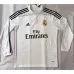 Real Madrid Long-sleeved Retro Jersey 2014 Home Jersey for UEFA Champions League - White