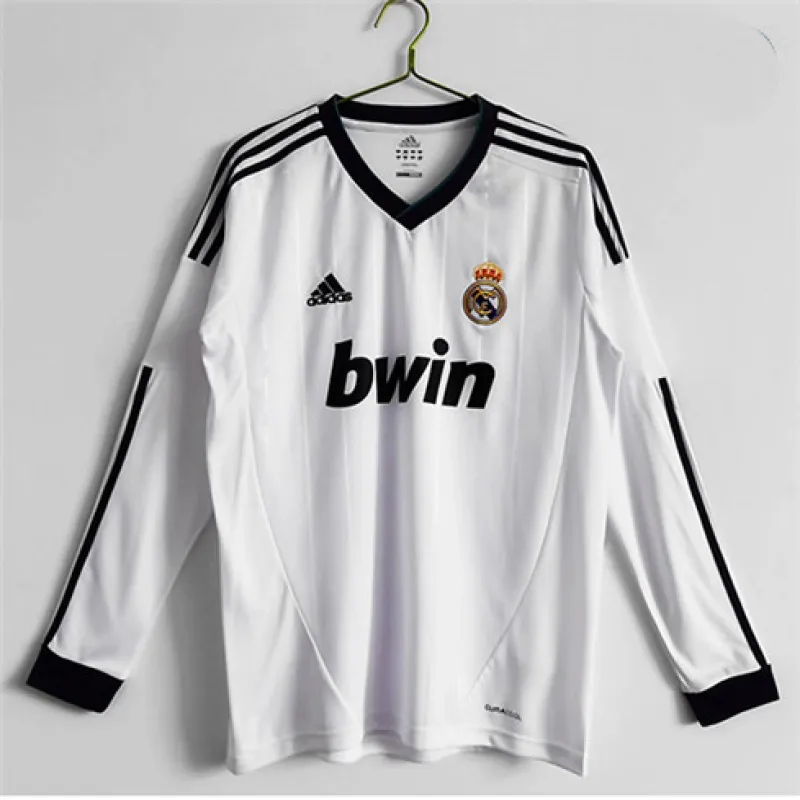 Maillot rétro à manches longues du Real Madrid 2012/13 domicile - Blanc