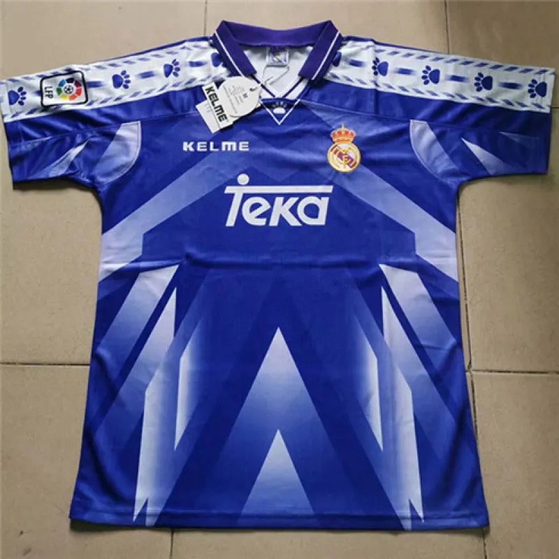 Maillot rétro du Real Madrid 1996/97 Extérieur - Bleu