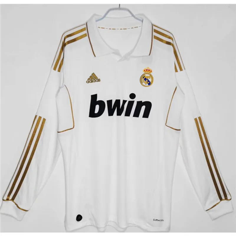 Real Madrid Langarm-Retro-Trikot 2011/12 Heimspiel - Weiß
