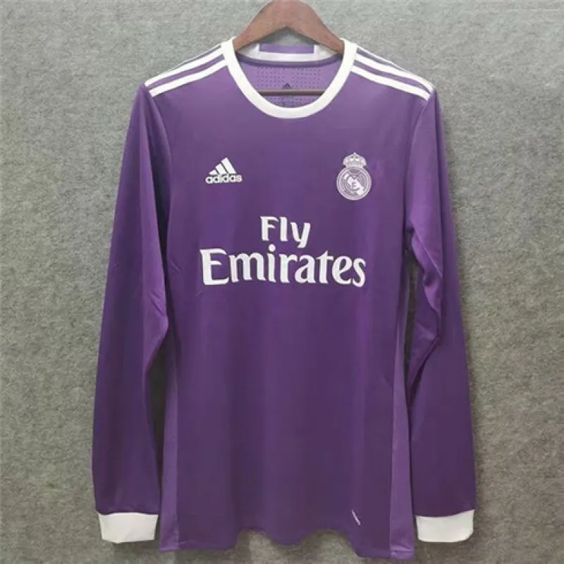Real Madrid Long-sleeved Retro Jersey 2016/17 Away - Purple