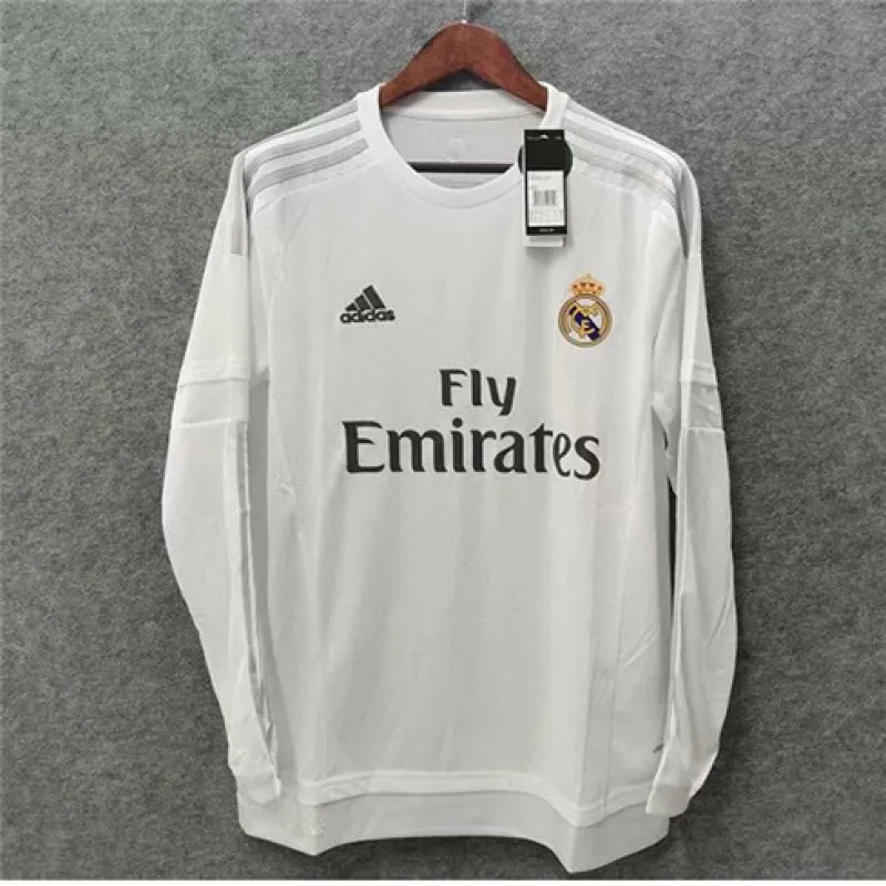Maglia retro a maniche lunghe del Real Madrid 2015/16 campo casa - Bianca
