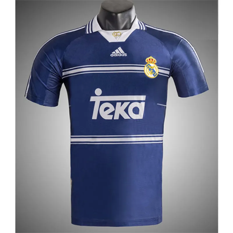 Camiseta retro del Real Madrid 1998/99 Fuera de casa - Azul