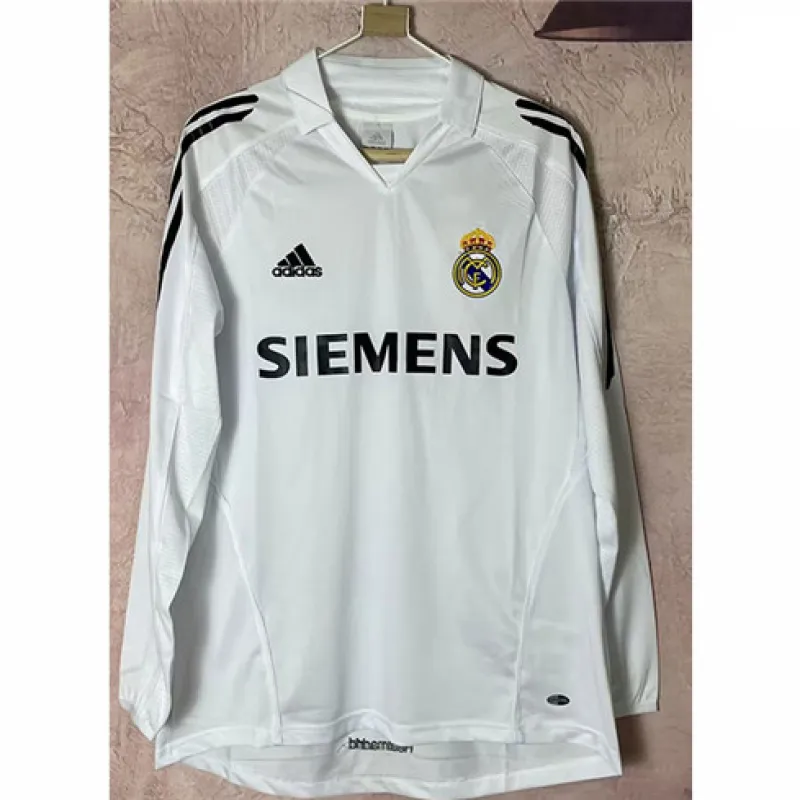 Real Madrid Long-Sleeved Retro Jersey 2005/06 Home - White