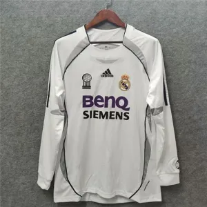 Real Madrid Long-Sleeved Retro Jersey 2006/07 Home - White