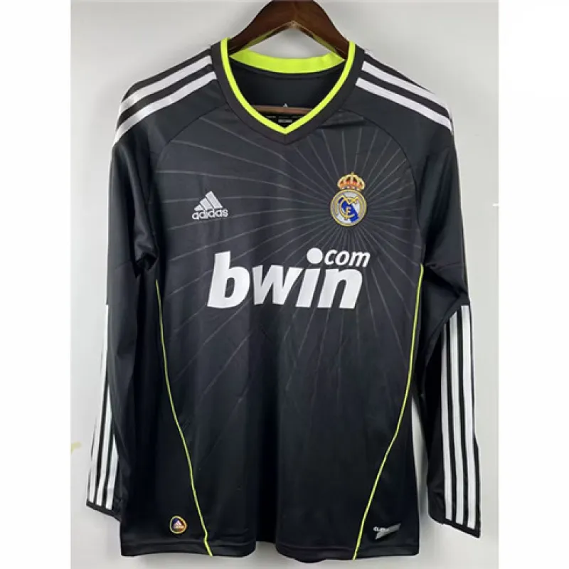 Maillot rétro à manches longues du Real Madrid 2010/11 Extérieur - Noir