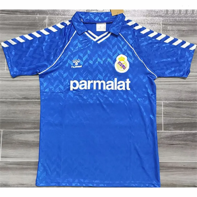 Maillot rétro du Real Madrid 86-88 Extérieur - Bleu
