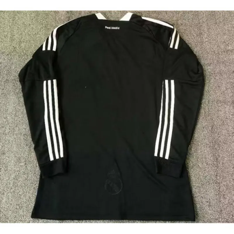 Real Madrid Langärmeliges Retro-Drittes Trikot 2008/09 - Schwarz