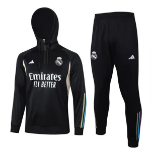 Real Madrid Kinder Hooded Sportbekleidung 2024/25 - Schwarz