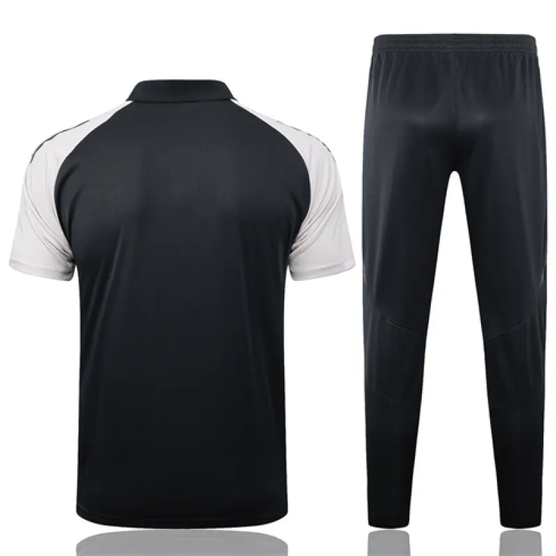 Chemise polo de formation + pantalons du Real Madrid 2024/25 - Noir