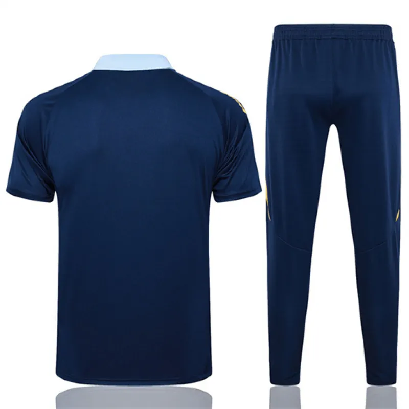 Chemise polo de formation + pantalons du Real Madrid 2024/25 - Bleu