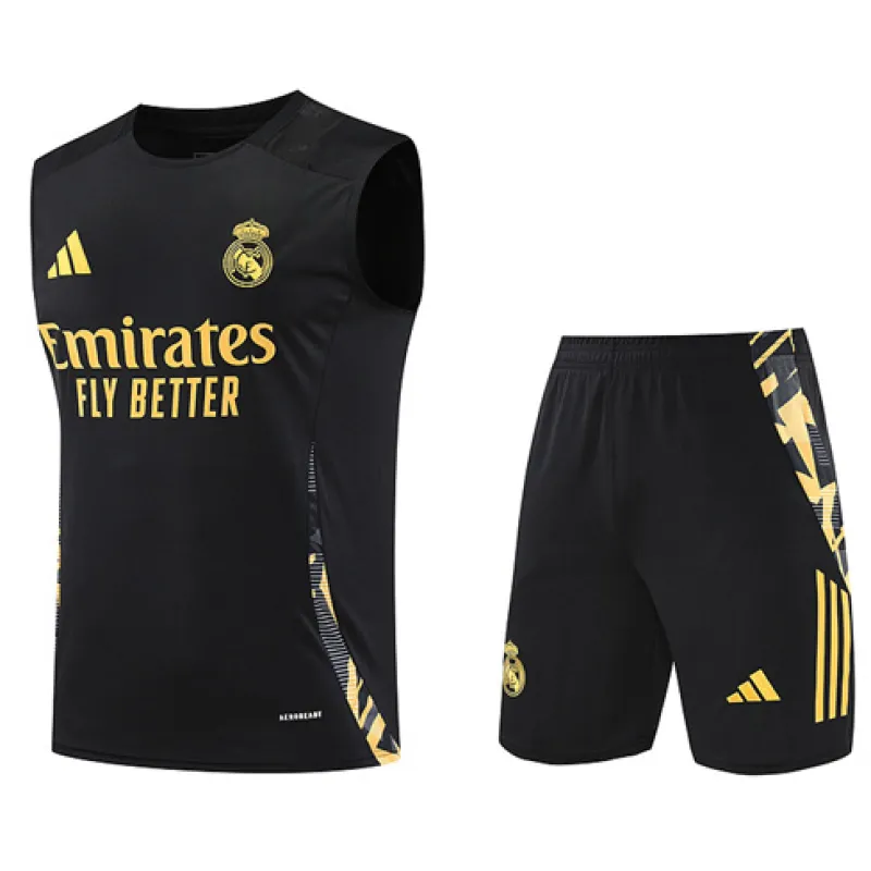 Conjunto de pantalones cortos y chaleco del Real Madrid 2024/25 - Negro