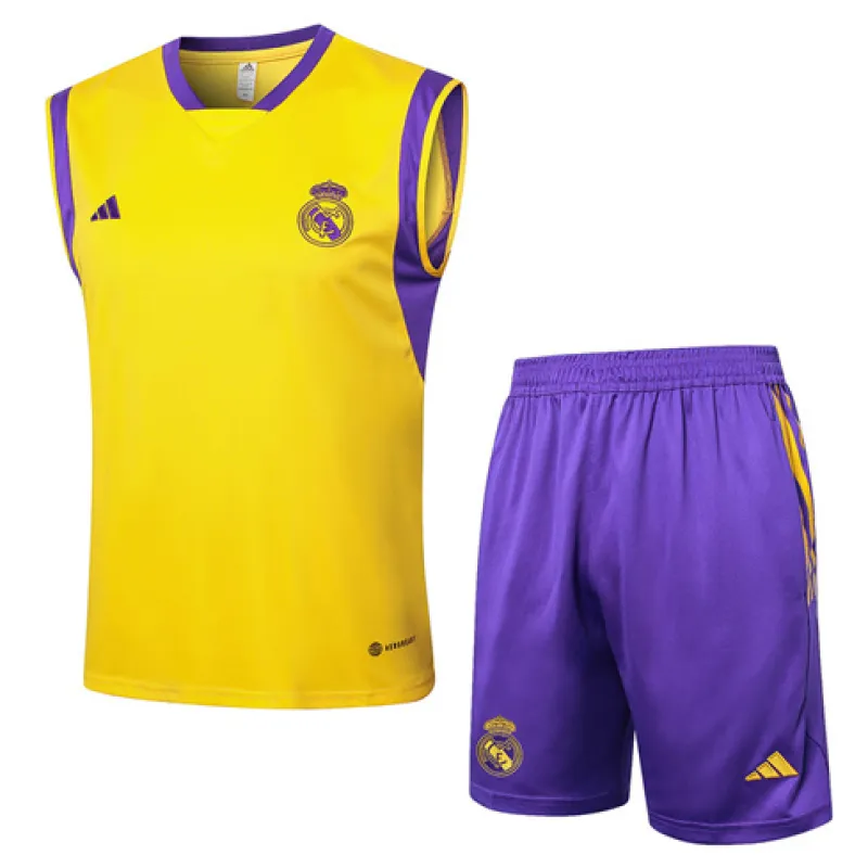Conjunto de pantalones cortos y chaleco del Real Madrid 2024/25 - Amarillo