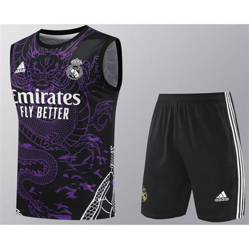 Conjunto de pantalones cortos y chaleco del Real Madrid 2024/25 - Negro