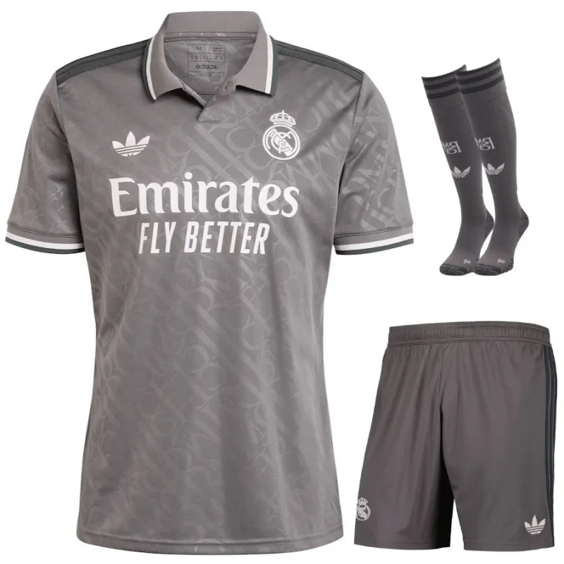 Set de tercer camiseta para niños de Real Madrid 2024/25 - Gris