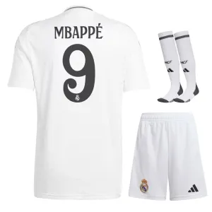 Mbappé Real Madrid 2024/25 Home Kids' Jersey Set - White