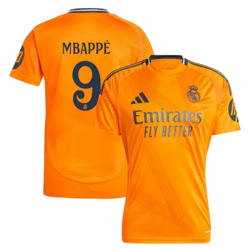 Kylian Mbappé Real Madrid 2024/25 Away Shirt - Orange