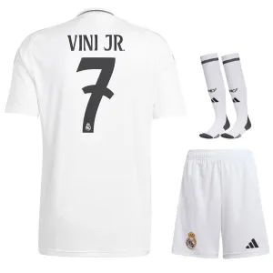 VINI JR Real Madrid 2024/25 Home Kids' Jersey Set - White
