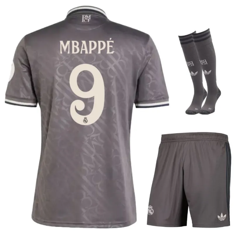 Mbappé - Kinder - Drittes Trikot - Set von Real Madrid 2024/25 - Grau