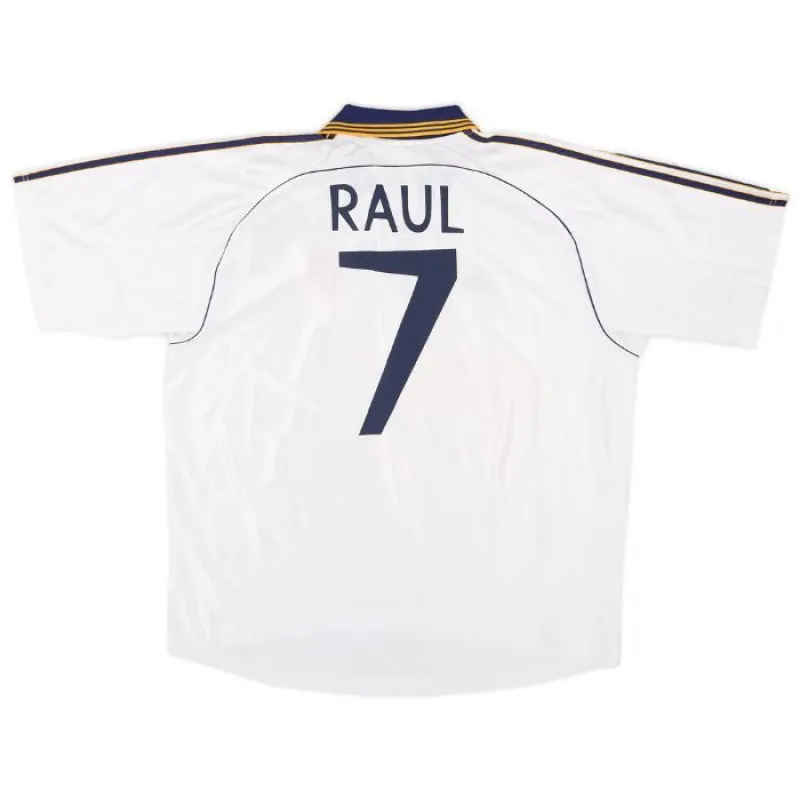 Maglia retro di Raúl  per il Real Madrid, casa 1998-2000 - Bianca