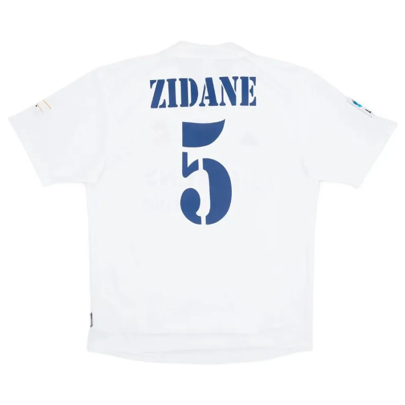 Maillot rétro de Zidane  pour le Real Madrid, domicile 2001/02 - Blanc